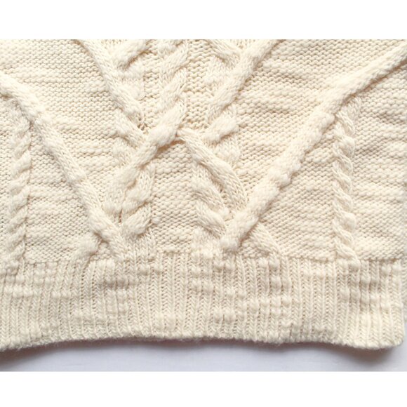 Isabel Marant Étoile Ryder Bouclè Trim Cable-Knit Wool Sweater / FR 38 / Cream - Picture 8 of 10